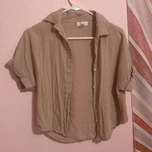 Cropped button-up top